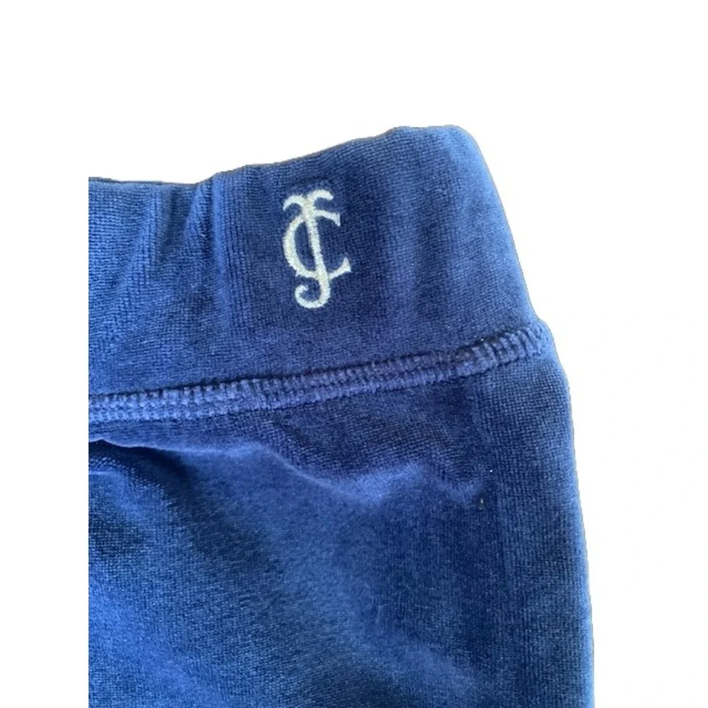 Juicy Couture Kids Blue Velour Track Pants Size L 12-14 Y2K Loungewear JC Logo